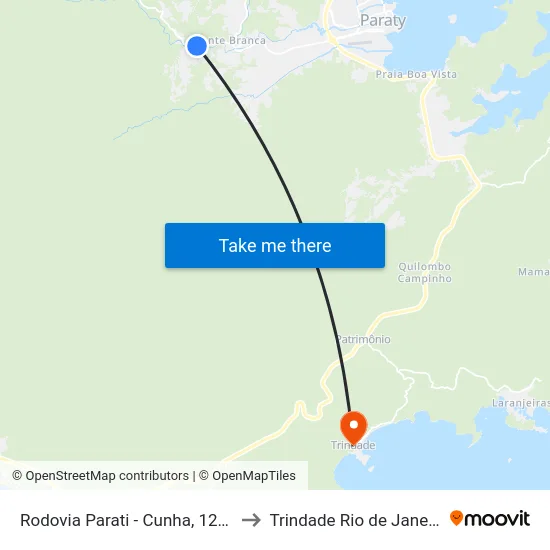 Rodovia Parati - Cunha, 12182-12700 to Trindade Rio de Janeiro Brazil map