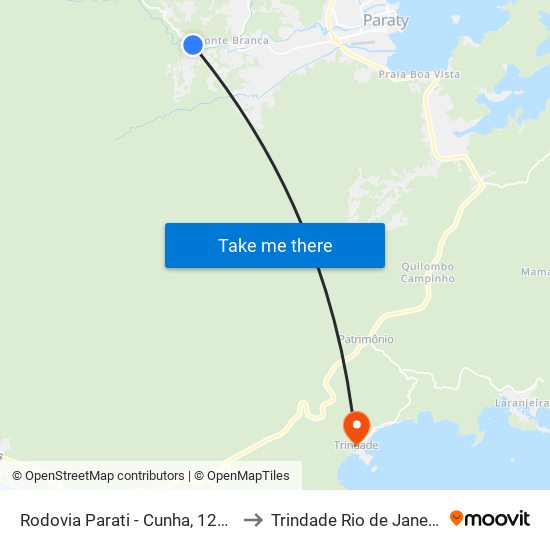 Rodovia Parati - Cunha, 12702-12980 to Trindade Rio de Janeiro Brazil map