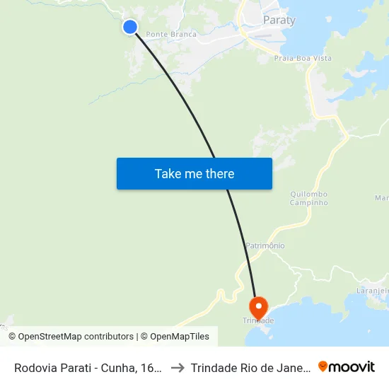 Rodovia Parati - Cunha, 16057-16467 to Trindade Rio de Janeiro Brazil map
