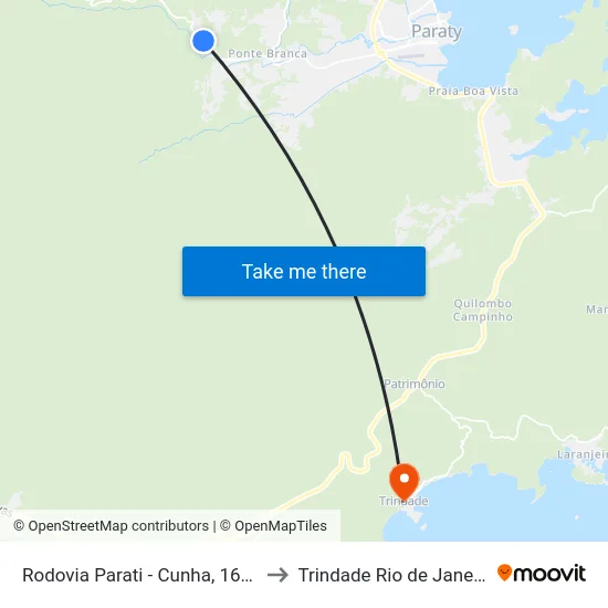 Rodovia Parati - Cunha, 16044-16056 to Trindade Rio de Janeiro Brazil map