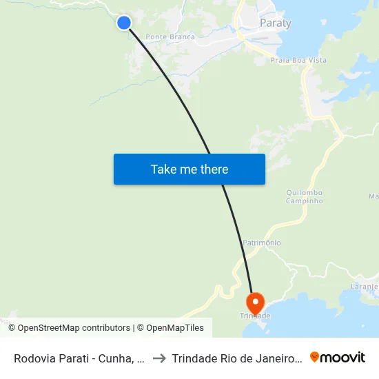 Rodovia Parati - Cunha, 16561 to Trindade Rio de Janeiro Brazil map