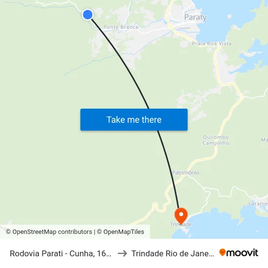 Rodovia Parati - Cunha, 16562-16806 to Trindade Rio de Janeiro Brazil map