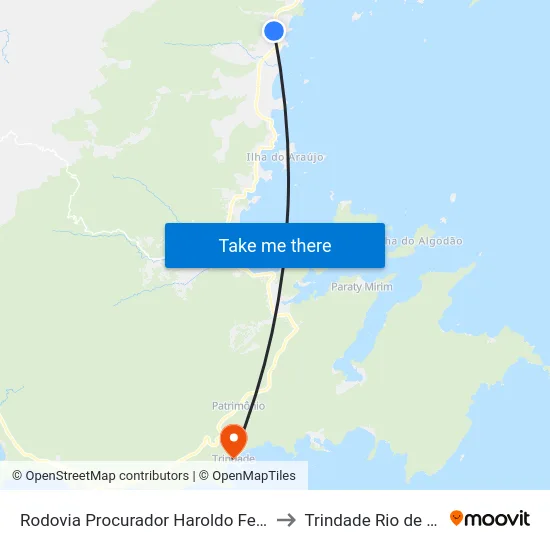 Rodovia Procurador Haroldo Fernandes Duarte, 26213 to Trindade Rio de Janeiro Brazil map
