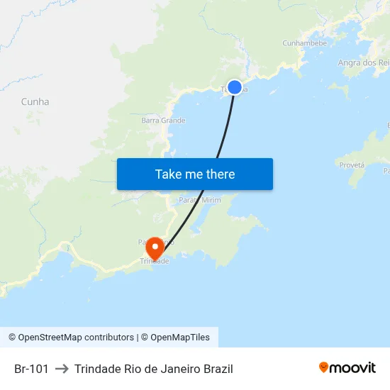 Br-101 to Trindade Rio de Janeiro Brazil map