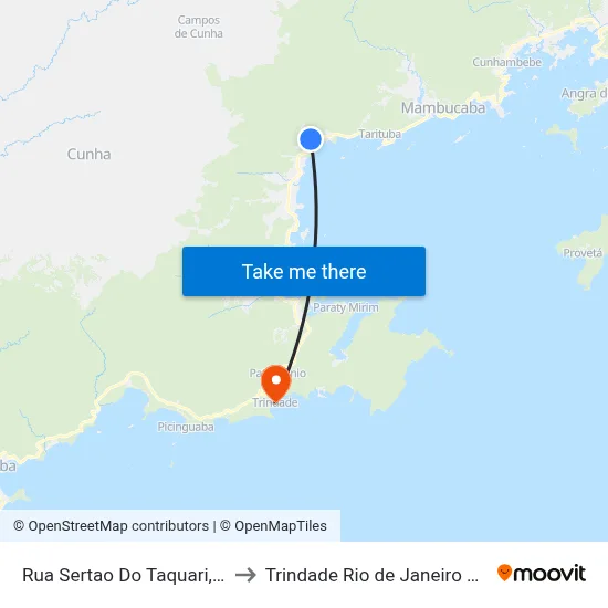 Rua Sertao Do Taquari, 614 to Trindade Rio de Janeiro Brazil map