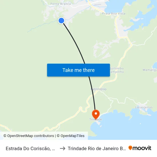 Estrada Do Coriscão, 1001 to Trindade Rio de Janeiro Brazil map