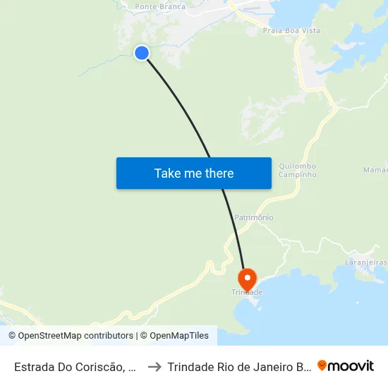 Estrada Do Coriscão, 1001 to Trindade Rio de Janeiro Brazil map