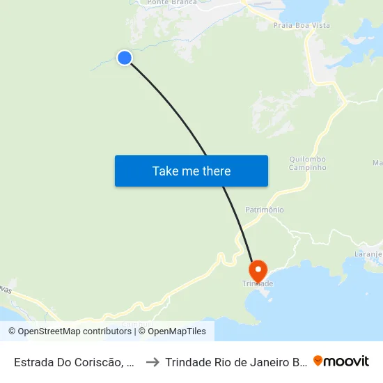 Estrada Do Coriscão, 1001 to Trindade Rio de Janeiro Brazil map