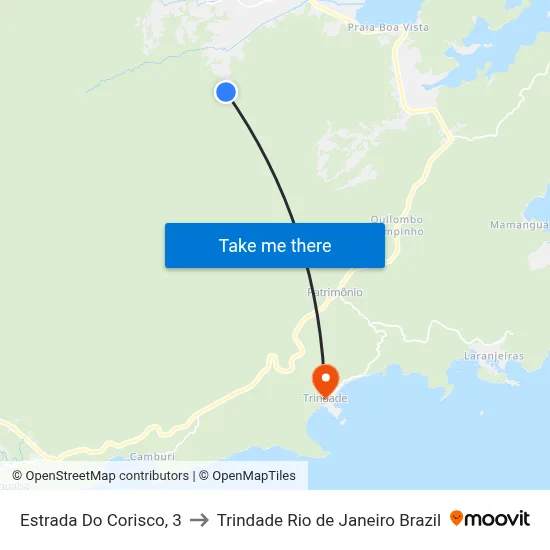 Estrada Do Corisco, 3 to Trindade Rio de Janeiro Brazil map