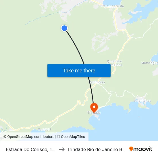 Estrada Do Corisco, 1938 to Trindade Rio de Janeiro Brazil map