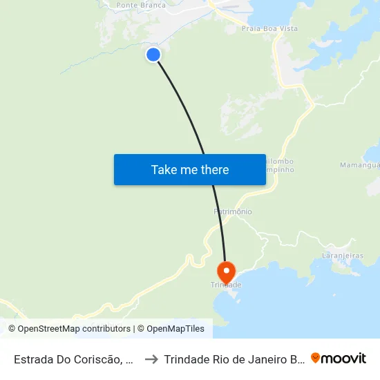 Estrada Do Coriscão, 1001 to Trindade Rio de Janeiro Brazil map