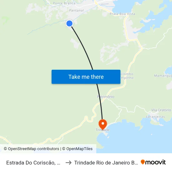 Estrada Do Coriscão, 1001 to Trindade Rio de Janeiro Brazil map