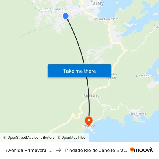 Avenida Primavera, 56 to Trindade Rio de Janeiro Brazil map