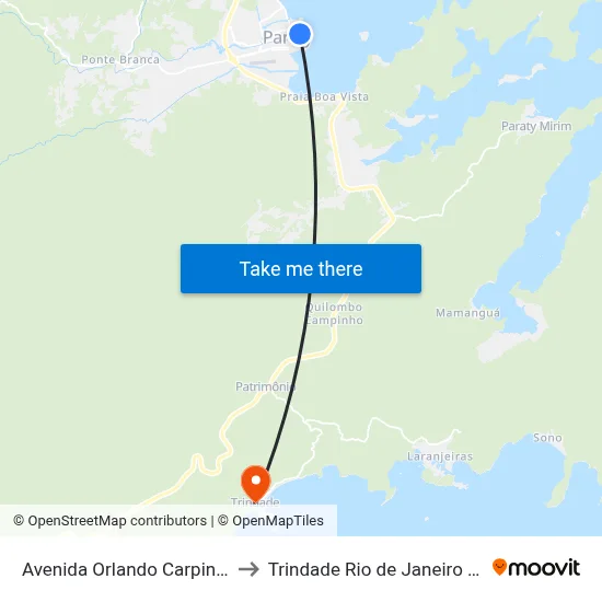 Avenida Orlando Carpinelli, 6 to Trindade Rio de Janeiro Brazil map