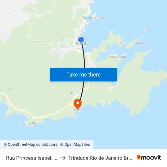 Rua Princesa Isabel, 38 to Trindade Rio de Janeiro Brazil map