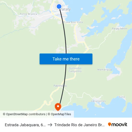 Estrada Jabaquara, 696 to Trindade Rio de Janeiro Brazil map