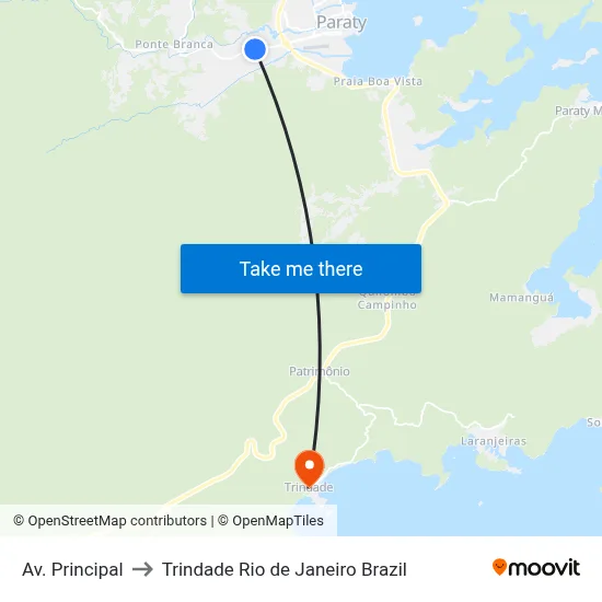 Av. Principal to Trindade Rio de Janeiro Brazil map