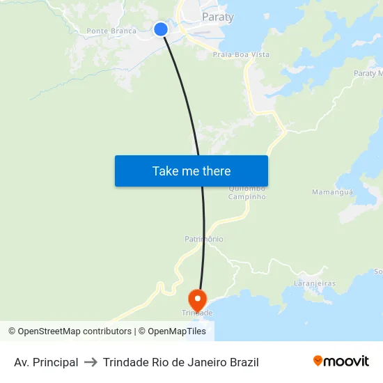 Av. Principal to Trindade Rio de Janeiro Brazil map