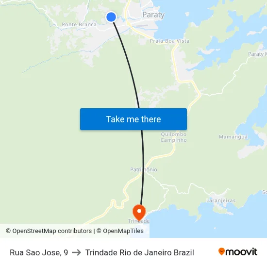 Rua Sao Jose, 9 to Trindade Rio de Janeiro Brazil map