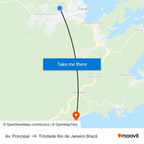 Av. Principal to Trindade Rio de Janeiro Brazil map
