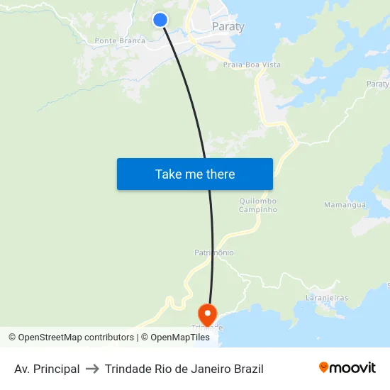 Av. Principal to Trindade Rio de Janeiro Brazil map