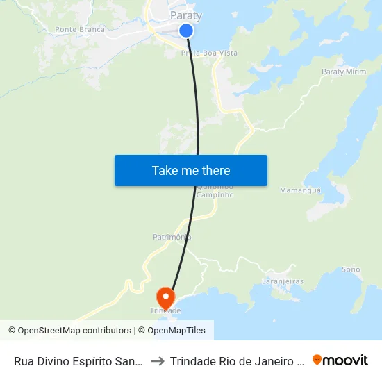 Rua Divino Espírito Santo, 33 to Trindade Rio de Janeiro Brazil map