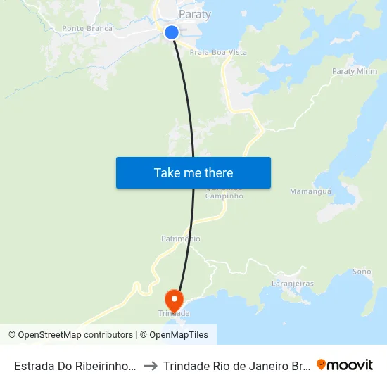 Estrada Do Ribeirinho, 18 to Trindade Rio de Janeiro Brazil map