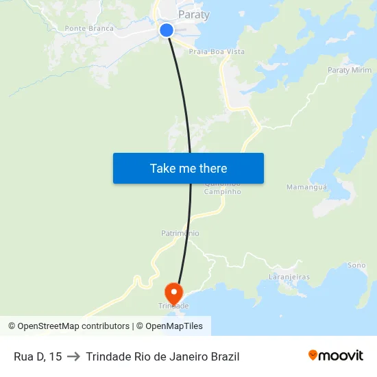Rua D, 15 to Trindade Rio de Janeiro Brazil map