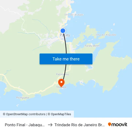 Ponto Final - Jabaquara to Trindade Rio de Janeiro Brazil map