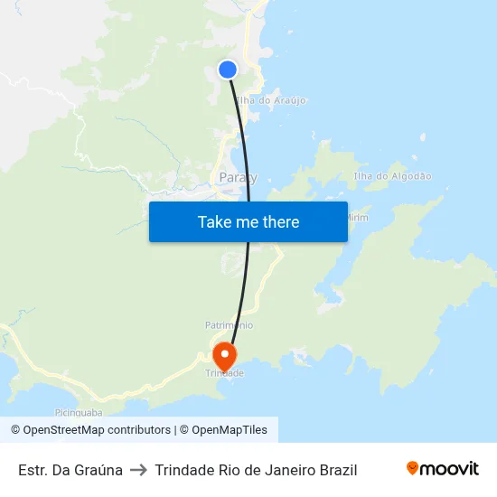 Estr. Da Graúna to Trindade Rio de Janeiro Brazil map