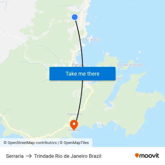 Serraria to Trindade Rio de Janeiro Brazil map