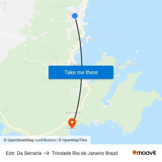 Estr. Da Serraria to Trindade Rio de Janeiro Brazil map