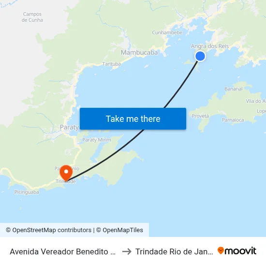 Avenida Vereador Benedito Adelino, 2900 to Trindade Rio de Janeiro Brazil map