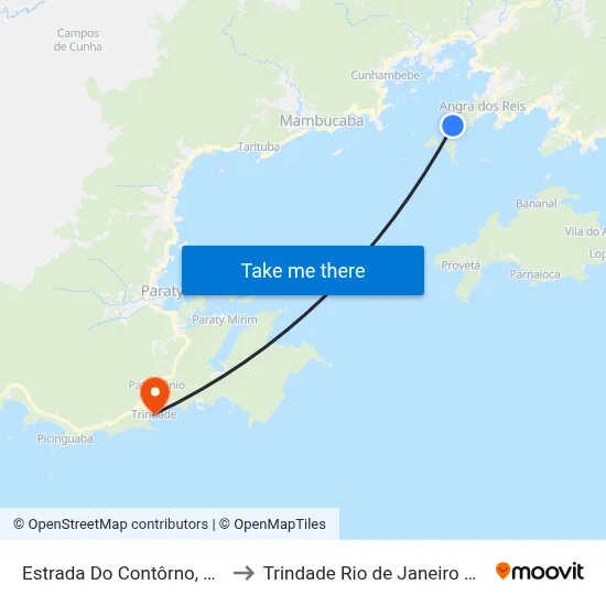 Estrada Do Contôrno, 5899 to Trindade Rio de Janeiro Brazil map