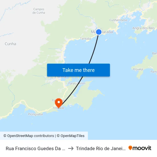 Rua Francisco Guedes Da Silva, 431 to Trindade Rio de Janeiro Brazil map