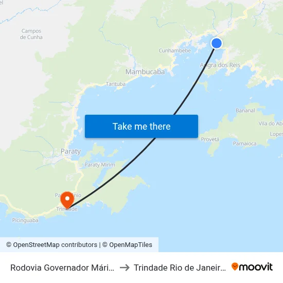 Rodovia Governador Mário Covas to Trindade Rio de Janeiro Brazil map