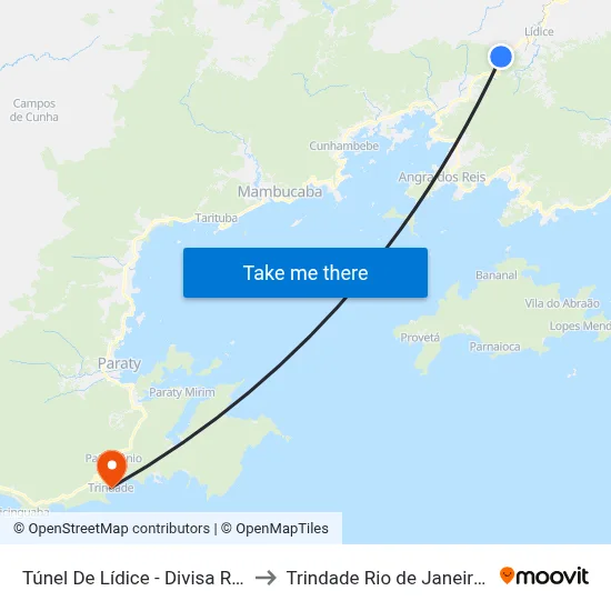 Túnel De Lídice - Divisa Rio Claro to Trindade Rio de Janeiro Brazil map