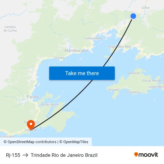 Rj-155 to Trindade Rio de Janeiro Brazil map