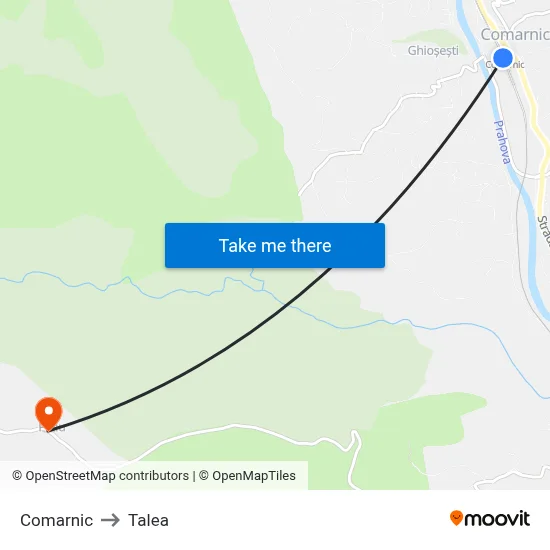 Comarnic to Talea map