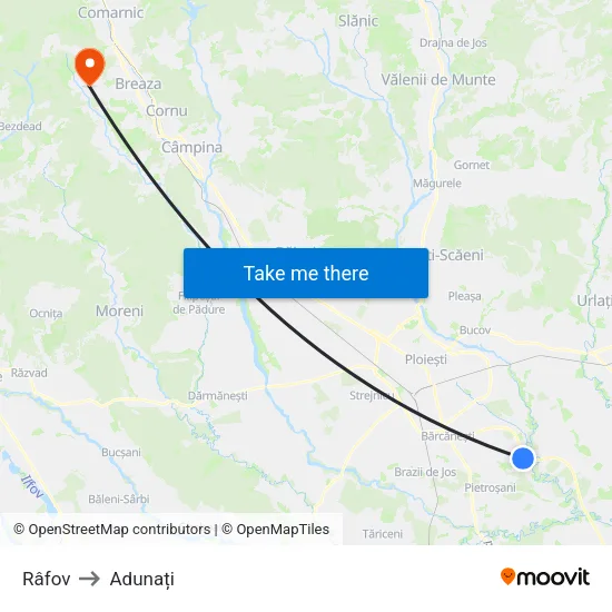 Râfov to Adunați map