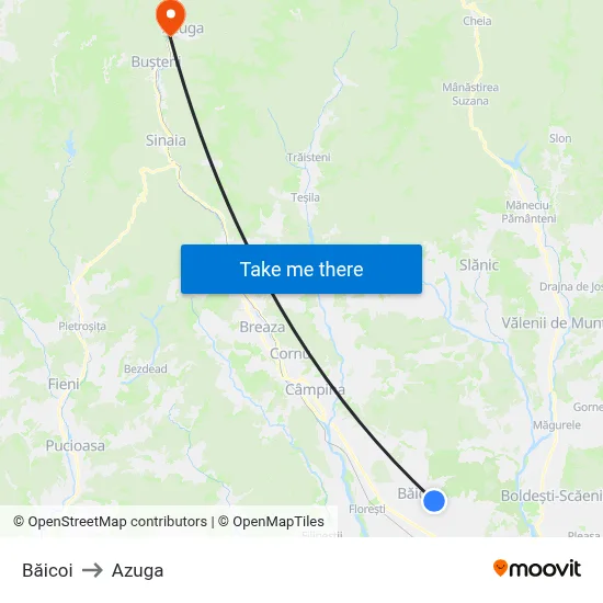 Băicoi to Azuga map
