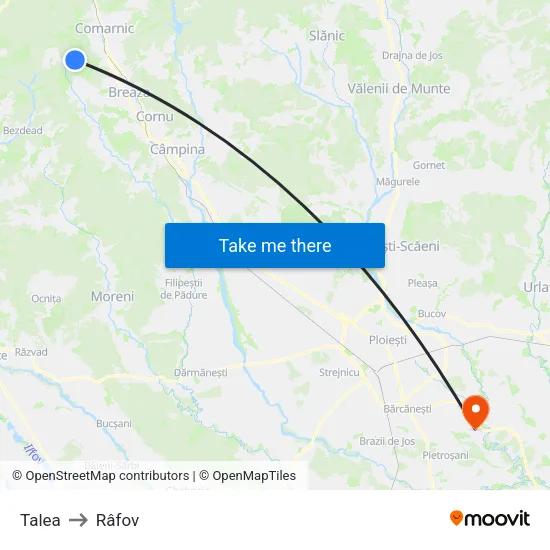 Talea to Râfov map