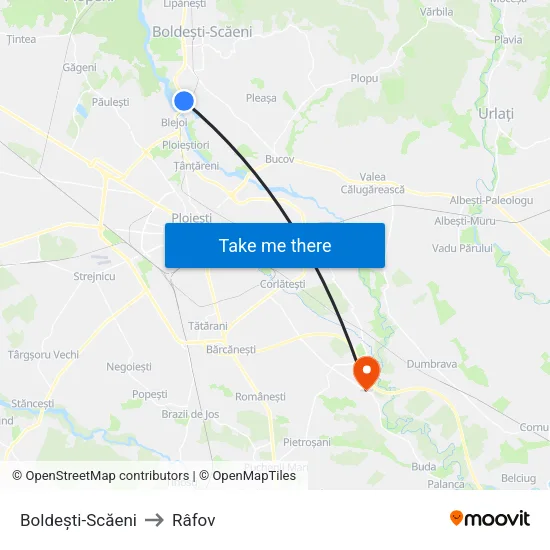 Boldești-Scăeni to Râfov map