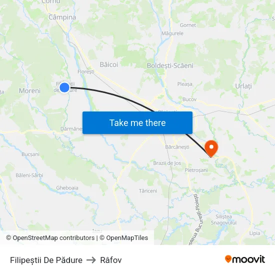 Filipeștii De Pădure to Râfov map