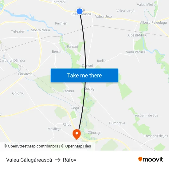 Valea Călugărească to Râfov map