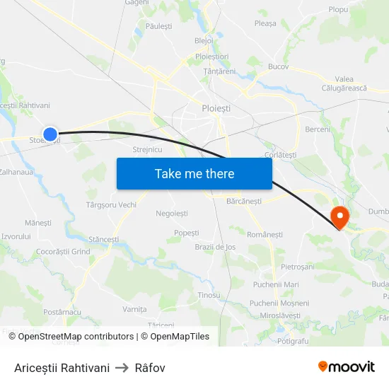 Ariceștii Rahtivani to Râfov map