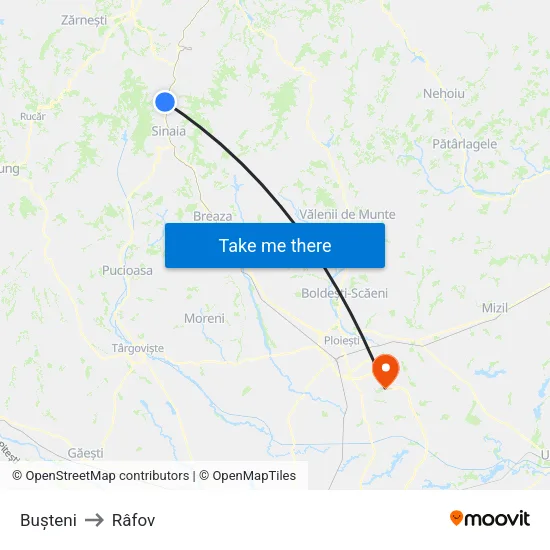 Bușteni to Râfov map