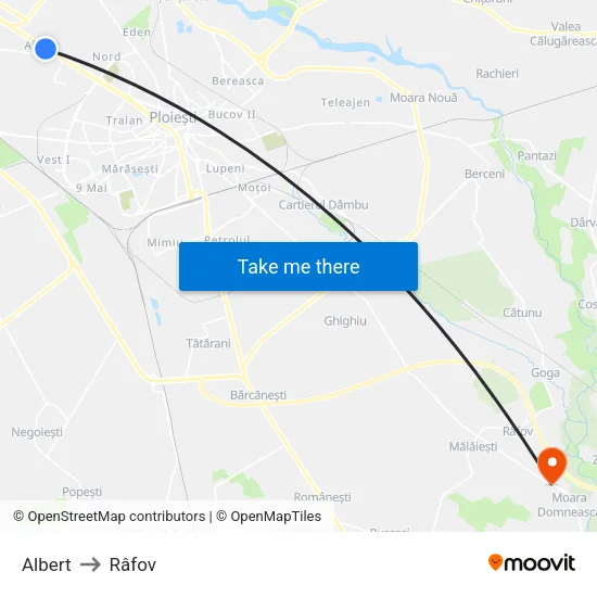 Albert to Râfov map
