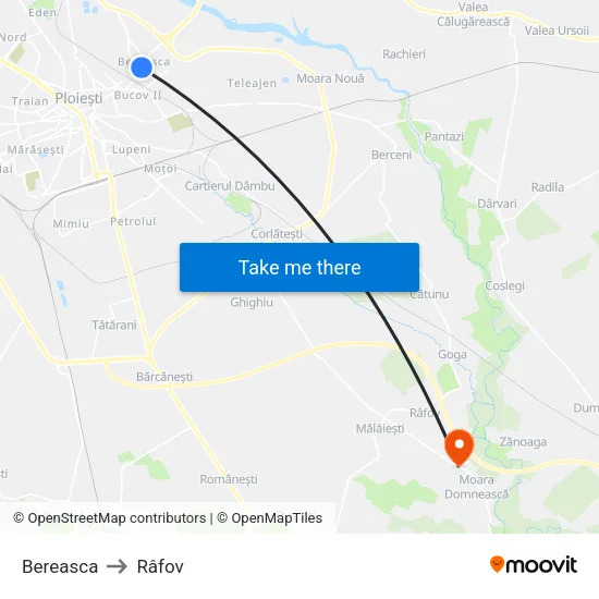 Bereasca to Râfov map