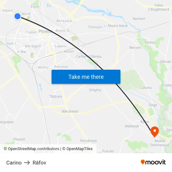 Carino to Râfov map
